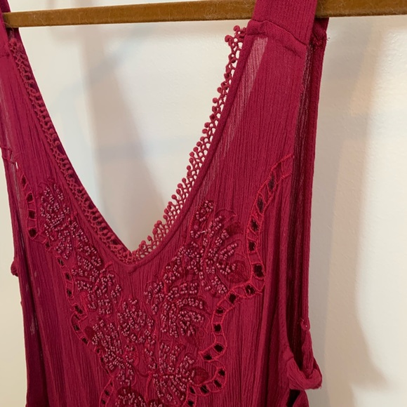 Free People Delphine Beaded Magenta Tunic/Dress - Picture 7 of 12